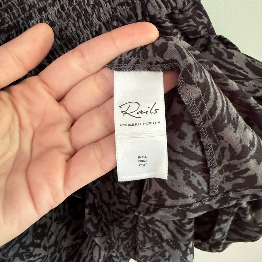 Rails Addison Skirt - Charcoal Grey Abstract Animal Print - Size Small